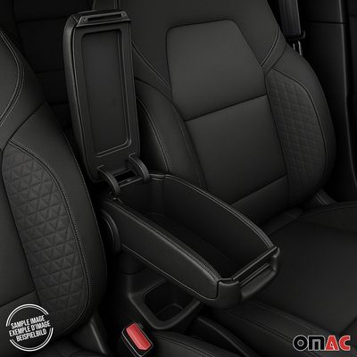 2014-2020 Fiat 500L Black Center Console Armrest Plastic PU Leather 1Pc