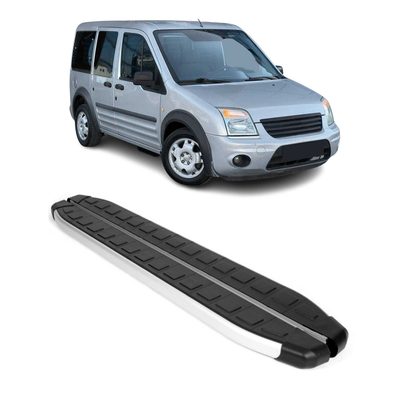 2010-2013 Ford Transit Connect L1 Short WB Running Boards Side Steps Silver & Black
