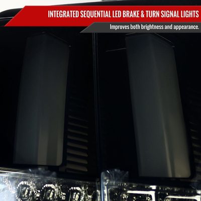 1999-2004 Ford Mustang Sequential LED Tail Lights Glossy Black/Smoke Lens