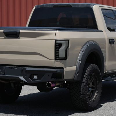 2015-2017 Ford F-150 Turn Signal Animated White LED Bar Tail Light Black/Smoke