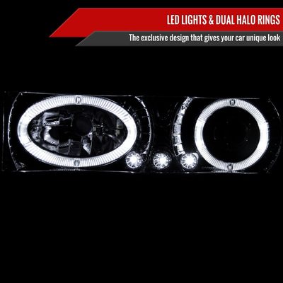 1994-1999 GMC C/K C10 Sierra Dual Halo Headlights Bumper&Corner Signal