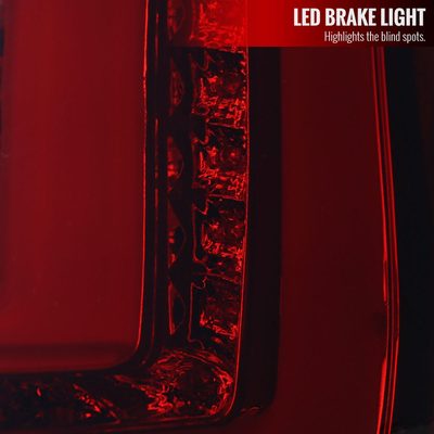 2014-2019 Ford Fiesta Hatchback LED Bar Tail Lights Chrome/Red Smoke Lens