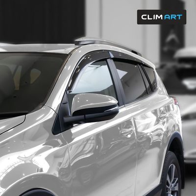 Clim Art Wind Deflectors for Toyota RAV4 2013-2018 Tape-On Dark Smoke 6Pcs