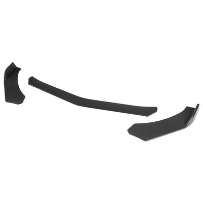 Universal Matte Black Polypropylene 3Pcs Bumper Lip Body Kit Splitter Spoiler