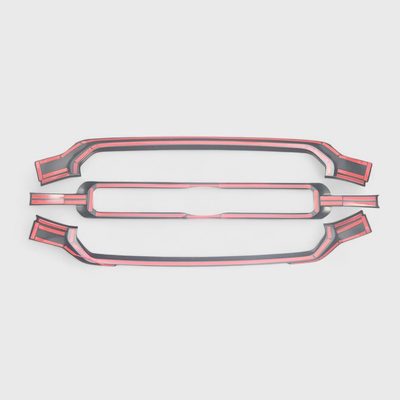 2021-2023 Ford F-150 Grille Overlay Gloss Black 3Pcs ABS Plastic