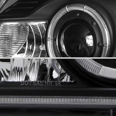 1998-2000 Ford Ranger Halo Projector Headlights Matte Black/Clear Lens