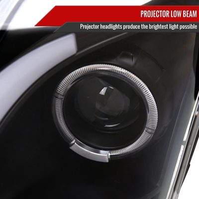 2003-2007 Cadillac CTS Halo LED Turn Signal Projector Headlights Black