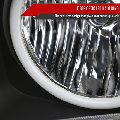 2005-2009 Ford Mustang LED Halo Factory Style Headlights Matte Black/Clear