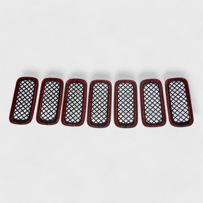 2015-2019 Jeep Renegade Grille Overlay Gloss Black 7Pcs ABS Plastic