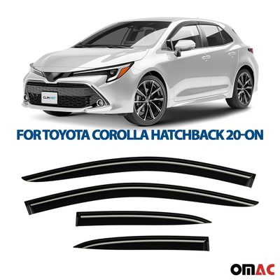 Clim Art Wind Deflectors for Toyota Corolla 2019-2025 Hatchback Smoke 4 Pcs