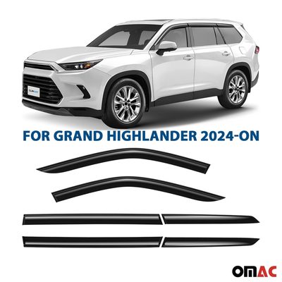 Clim Art Wind Deflectors for Toyota Grand Highlander 2024-2025 Smoke 6 Pcs