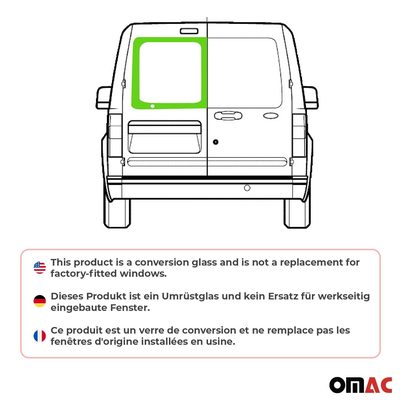 2010-2013 Ford Transit Connect Window Glass Right Side Rear L1 L2 Black