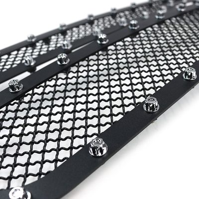 2005-2007 Chevy Silverado Rivet Style Black S.Steel 2PC Mesh Grille Insert