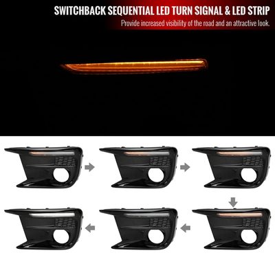 2018-2021 Subaru Impreza WRX STI LED Signal Fog Light Bezels Glossy Black