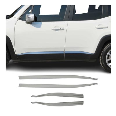 2015-2024 Jeep Renegade Side Door Molding Trim Skirt Garnish Steel Silver 4x