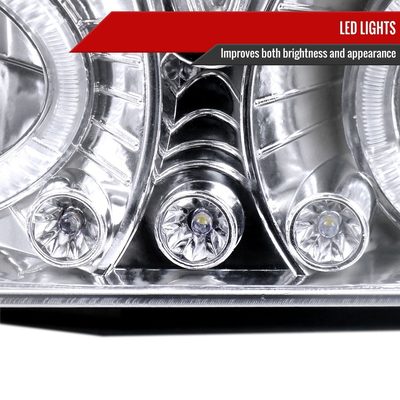 1988-1999 Chevy C/K C10/Blazer/Tahoe/Yukon Dual Halo Headlights Chrome