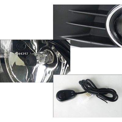 2010-2014 VW Jetta/Golf Mk6 TDI/TSI 12V/55W 9006 Fog Lights Kit Chrome/Clear