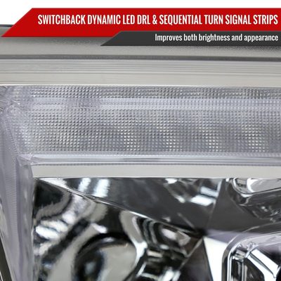 2019-2024 Dodge RAM 1500 LED Turn Signal Projector Headlights Chrome