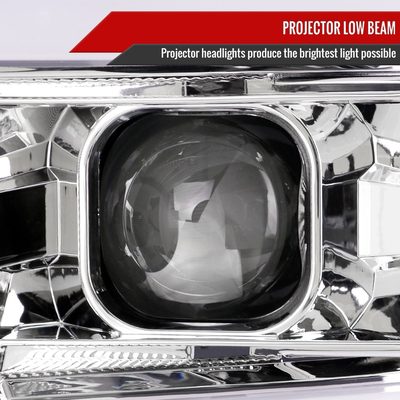 2015-2019 Chevy Silverado 2500HD/3500HD LED Signal Projector Headlights Chrome