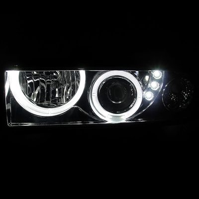 1998-2004 Chevy S10 Dual Halo Projector Headlights Chrome Housing/Smoke Lens