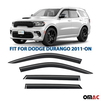 Clim Art Wind Deflectors for Dodge Durango 2011-2025 Shatterproof Smoke 4 Pcs