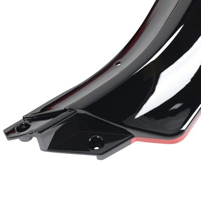 2014-2017 VW Golf Glossy Black/Red Trim 3Pcs Front Bumper Lip Splitter Kit