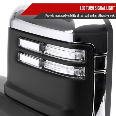 2019-2022 GMC Sierra 1500 Heated Chrome Towing Mirrors Clear Lens Turn Signal