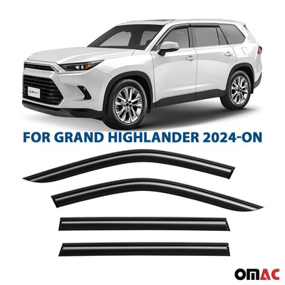 Clim Art Wind Deflectors for Toyota Grand Highlander 2024-2025 Smoke 4 Pcs