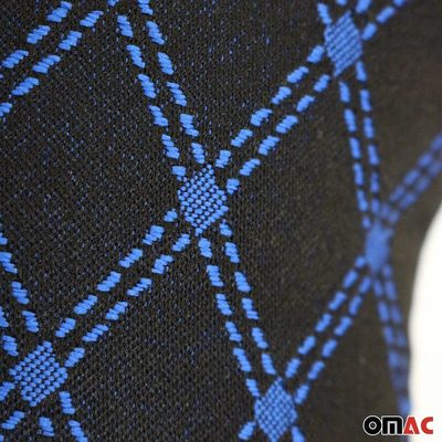 2x Car Seat Neck Pillow Head Shoulder Rest Pad Fabric Black and Blue