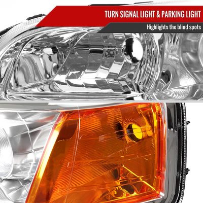 2006-2008 Honda Pilot Projector Style Headlights Chrome Housing/Clear Lens