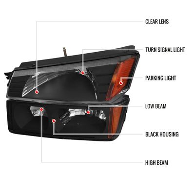 2002-2006 Chevy Avalanche 1500/2500 Factory Headlights Bumper & Signal Black