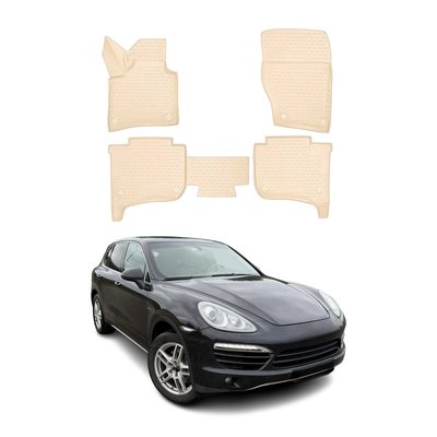 2011-2018 Porsche Cayenne Floor Mats Liners Full Set All Weather Beige