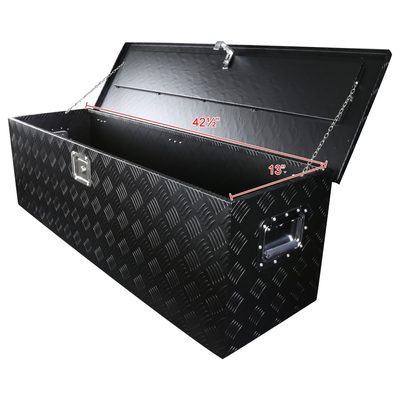 Universal 44" Heavy Duty Black Aluminum Tool Box w/ Side Handles Lock & Keys