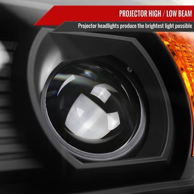 2014-2019 GMC Sierra LED Light Strip Projector Headlights Matte Black/Clear