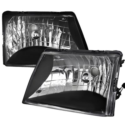 1998-2000 Ford Ranger Factory Style Crystal Headlights Matte Black/Clear Lens
