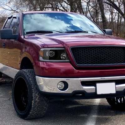 2004-2008 Ford F-150/06-2008 Lincoln Mark LT LED Tube Projector Headlights Black