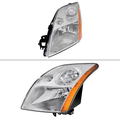 2007-2009 Nissan Sentra Factory Headlights w/Amber Reflector Chrome/Clear