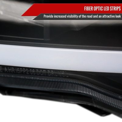2005-2011 Toyota Tacoma LED Bar Projector Headlights Matte Black/Clear Lens