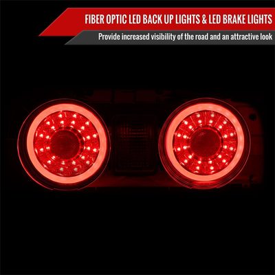 1989-1994 Nissan Skyline GT R32 JDM Red LED Tail Lights Chrome/Red Lens