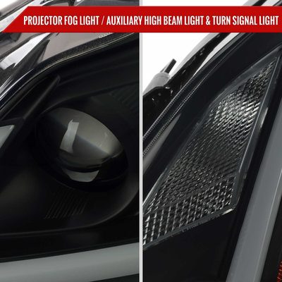 For Infiniti G37 2008-13 / Q60 Coupe 2014-15 LED Projector Headlights Sequential Matte Black Smoked Lens Switchback