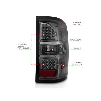 Anzo Smoked Black LED Tail Lights 311398