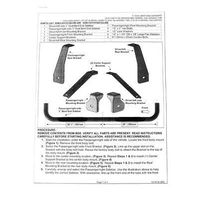 2019-2021 Chevy Silverado/GMC Sierra Double Cab 3" Steel Side Step Nerf Bars