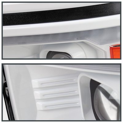 2014-2015 Chevy Silverado 1500 LED Bar Headlights White Housing/Black Trim