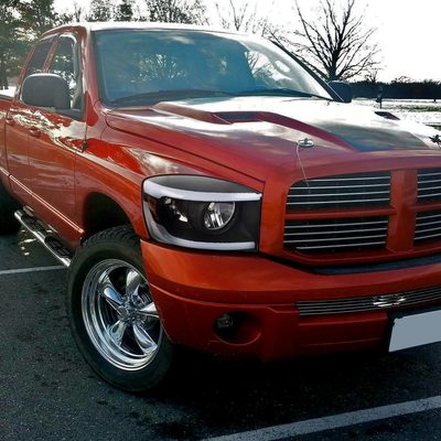 2006-2008 Dodge Ram 1500/ Ram 2500 3500 LED Headlights Amber Reflector Black