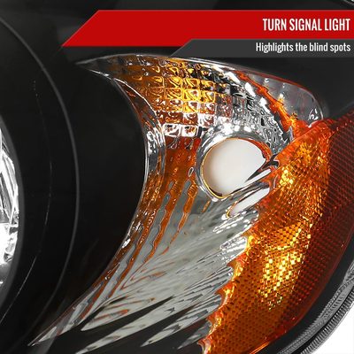 2003-2008 Toyota Corolla Factory Style Headlights Matte Black/Clear Lens