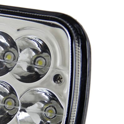Universal 7"x6" 15-LED Sealed Beam Headlights w/ H4 Plug Black Alu Housing/PMMA