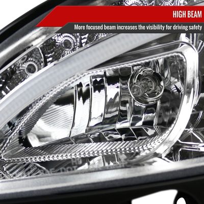 2008-2011 Mercedes W204 C Class Headlights LED Light Bar&LED Signal Chrome
