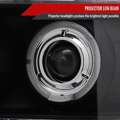 2007-2014 GMC Sierra SMD Dual Halo Projector Headlights Matte Black/Clear Lens