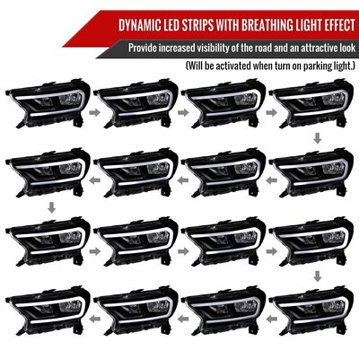 2019-2023 Ford Ranger XL XLT Factory Replacement Headlights LED Signal Black