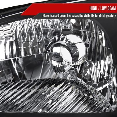 2001-2003 Honda Civic Factory Style Headlights Matte Black/Clear Lens